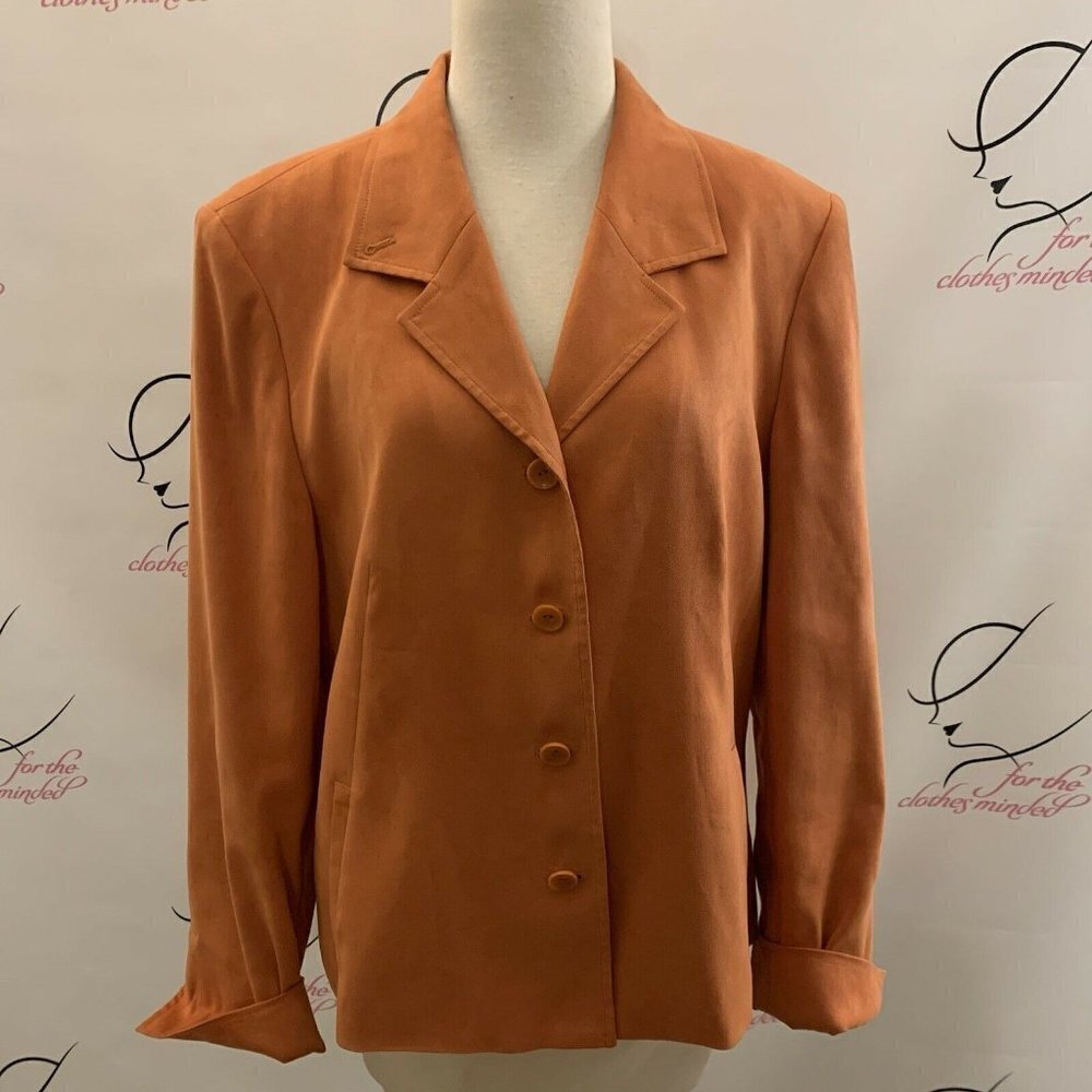 Talbots. Size 14. Suede Cloth Lined Jacket. Pockets. Flip Cuffs. DB
